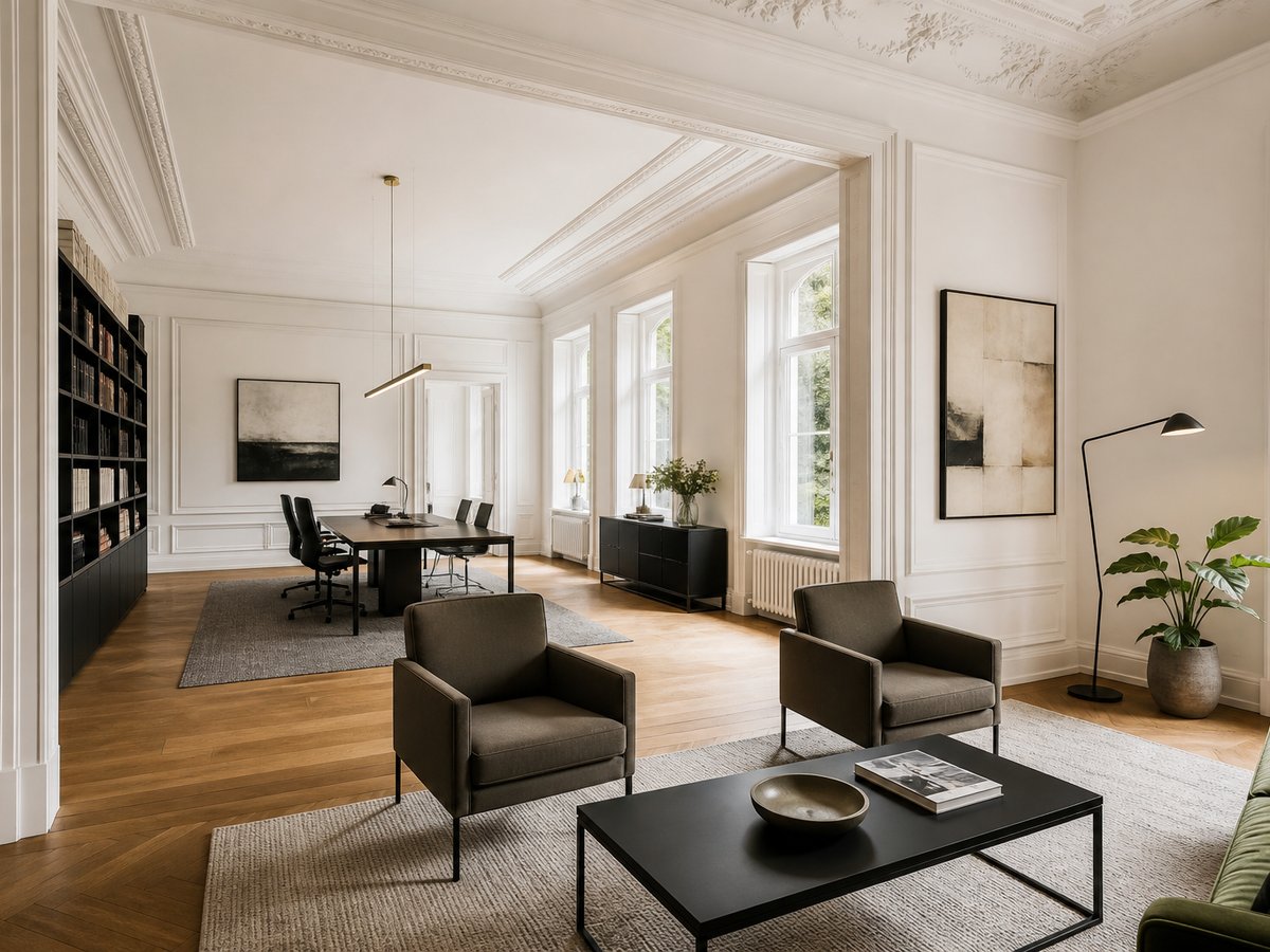Renovierte Altbau-Räume der Beispielkanzlei